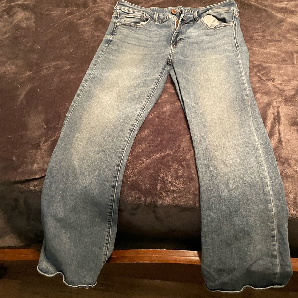 Light wash American Eagle kick boot jeans size 12